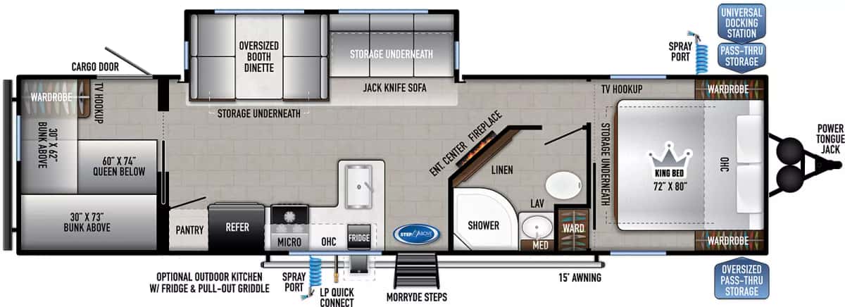 East to West Silver Lake 29KBH floor plan