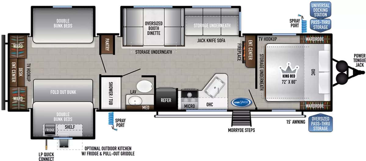 East to West Silver Lake 31K3S floor plan