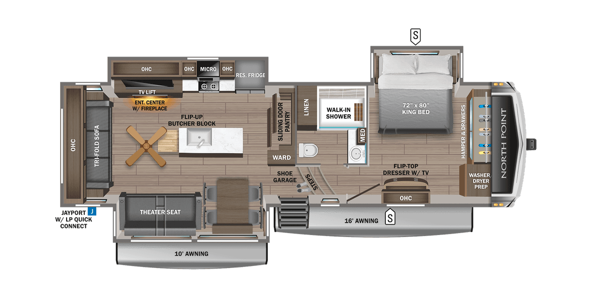 Jayco North Point 310RLTS floor plan