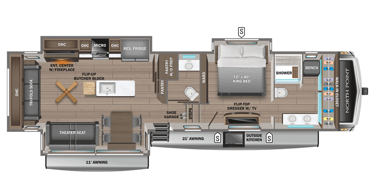 Jayco North Point 387FBTS floor plan