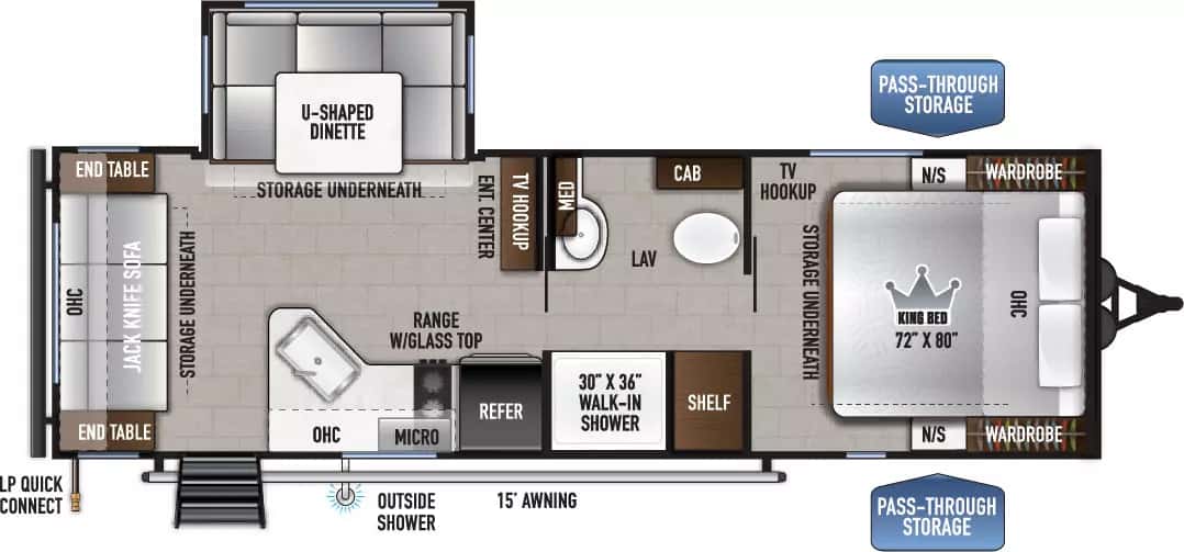 East to West Silver Lake LE 24RLLE floor plan