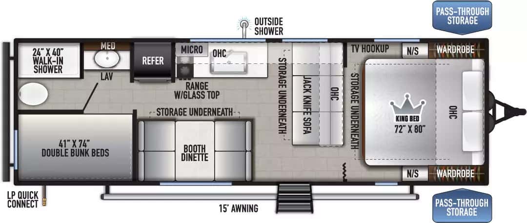 East to West Silver Lake LE 25BHLE floor plan