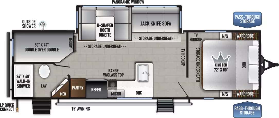 East to West Silver Lake LE 26BHLE floor plan