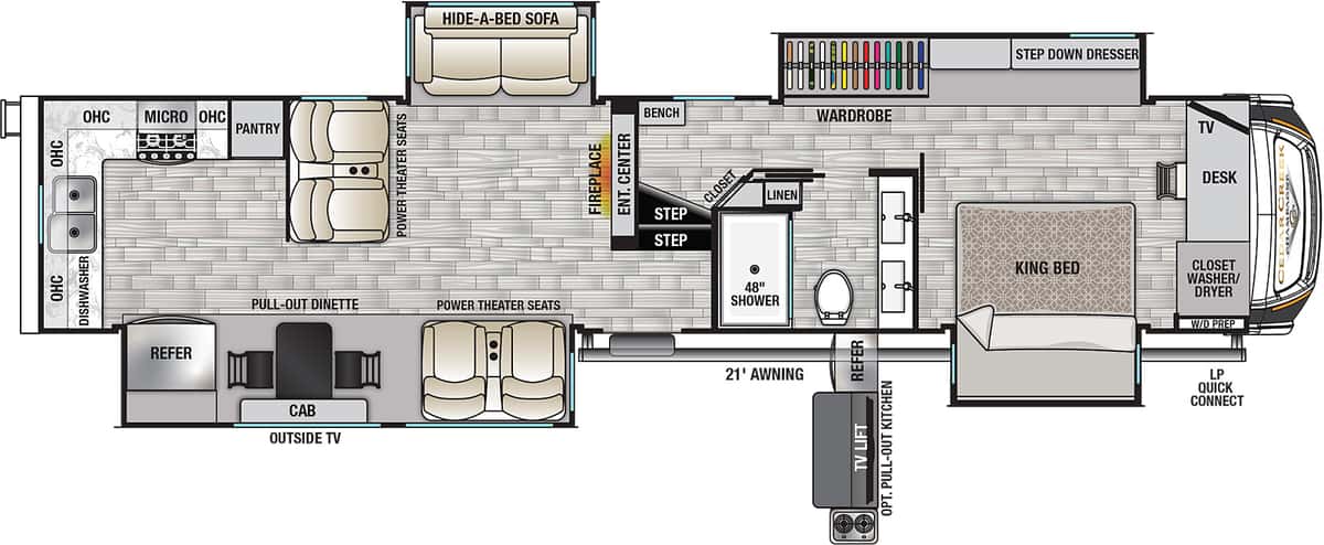 Forest River Cedar Creek Champagne Edition 38EKS floor plan