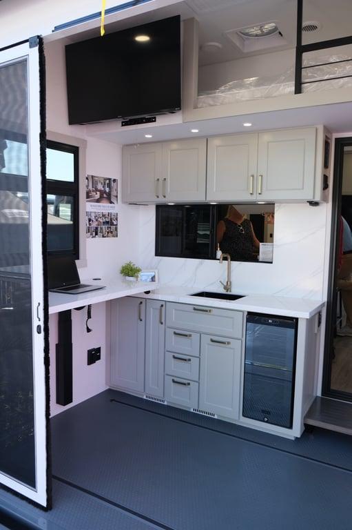 Bar and desk in garage