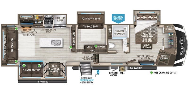 Grand Design Solitude 378MBS floorplan