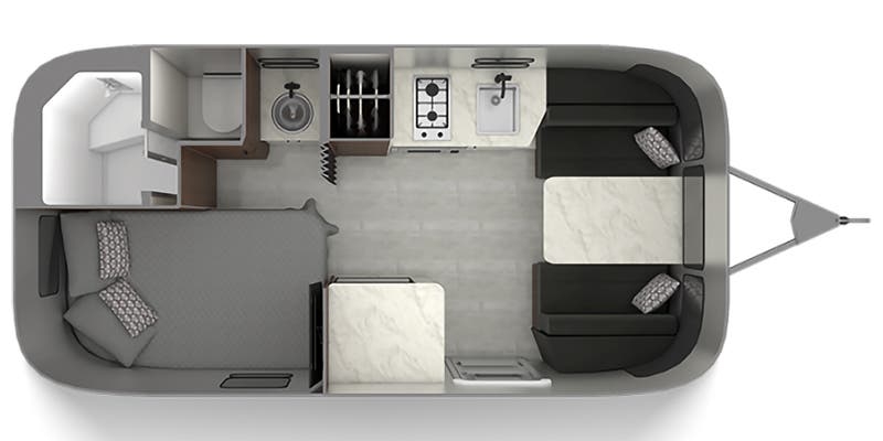 Airstream Caravel 19CB floor plan