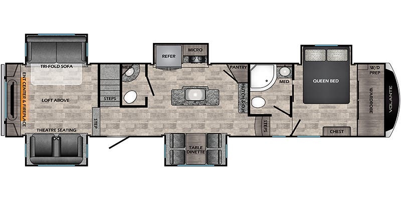 CrossRoads Volante VL3861BL High Profile floor plan
