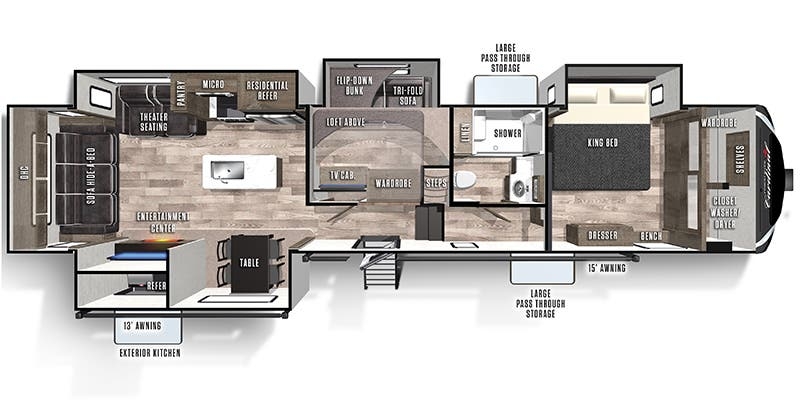 Forest River Cardinal Limited 377MBLE floor plan