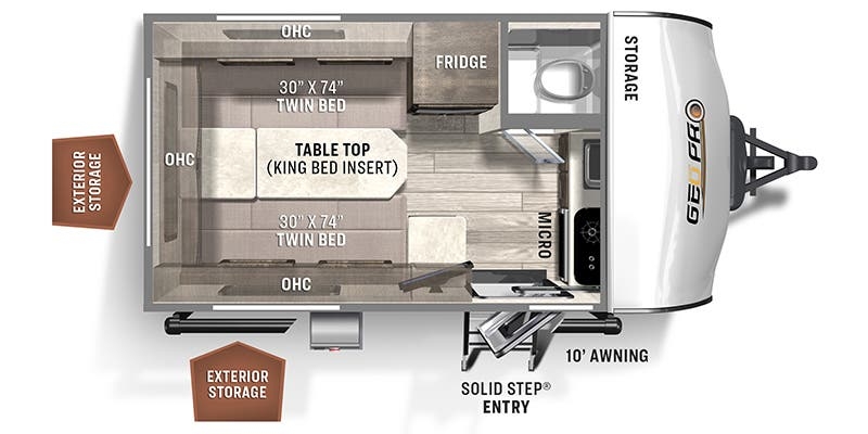 Forest River Rockwood Geo Pro G15TB floor plan