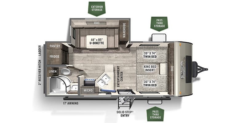 Forest River Rockwood Mini Lite 2204S floor plan