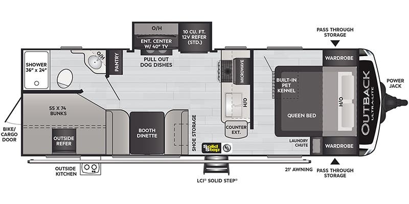 Keystone Outback Ultra-Lite 244UBH floor plan