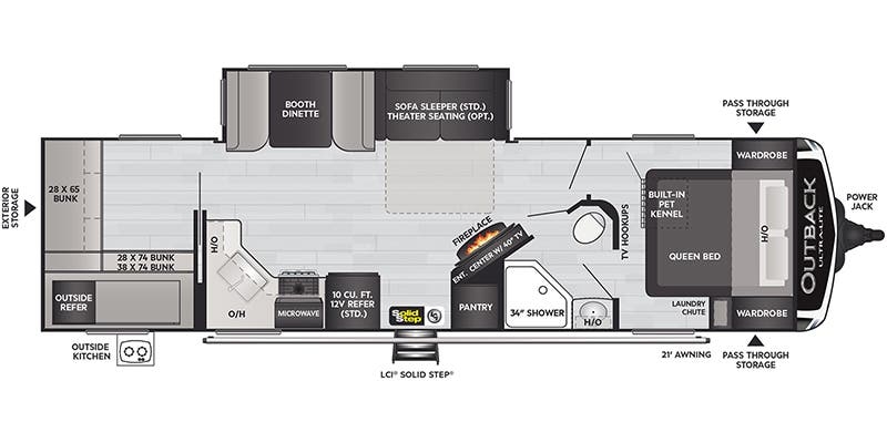 Keystone Outback Ultra-Lite 302UBH floor plan