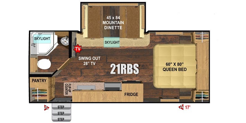 Outdoors RV Mountain Series Creek Side 21RBS floor plan