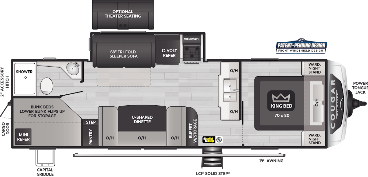 Keystone Cougar Half-Ton 27BHS floor plan