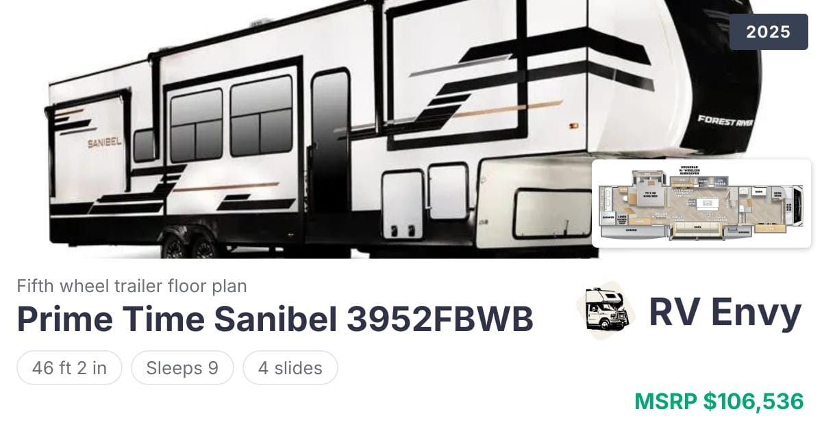 Sanibel 3952FBWB by Prime Time | RV Envy