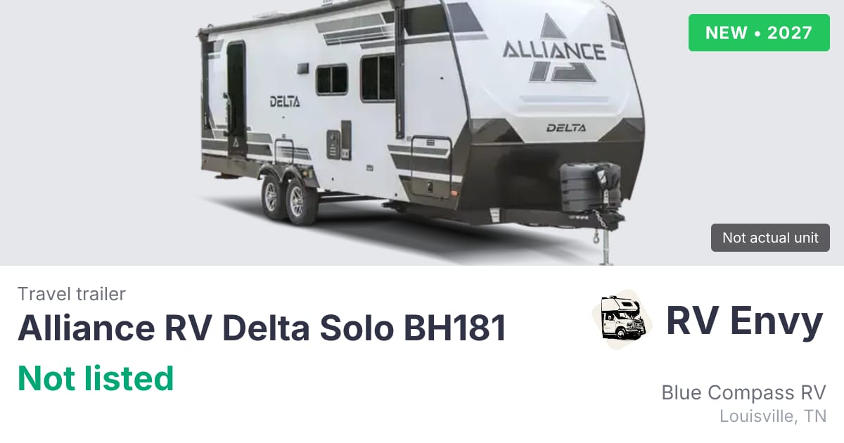 Reserved:area51様 Delta 20anniversary 1k 2027 Alliance RV Delta Solo BH181 for sale - $0