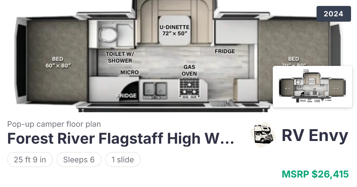Flagstaff High Wall HW27KS Pop-up for sale | RV Envy