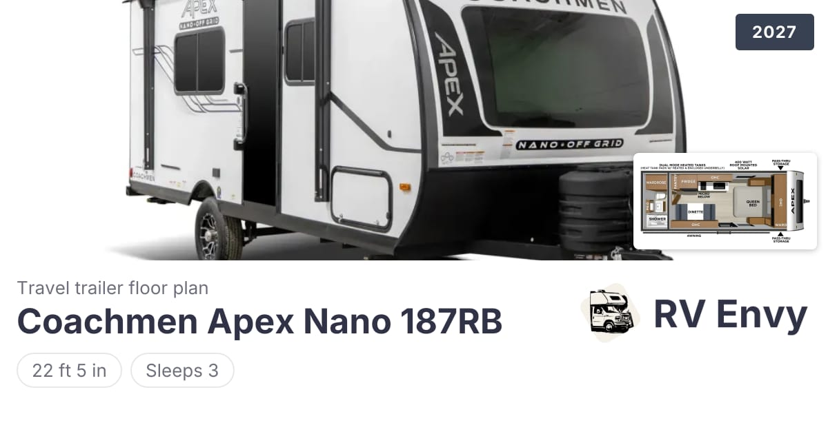 2027 Apex Nano 187RB by Coachmen | RV Envy